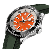 Breitling Superocean Automatic 42mm Kelly Slater Limited Edition Orange Dial Green Rubber Strap Watch for Men - A173751A101S1 Buy Now By Breitling