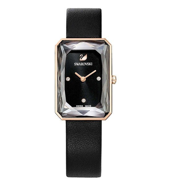 Swarovski Uptown Black Dial Black Leather Strap Watch for Women - 5547710 Buy Now By Swarovski