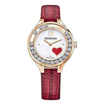 Swarovski Lovely Crystals Analog White Dial Red Leather Strap Watch for Women - 5297584 Buy Now By Swarovski