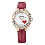 Swarovski Lovely Crystals Analog White Dial Red Leather Strap Watch for Women - 5297584 Buy Now By Swarovski