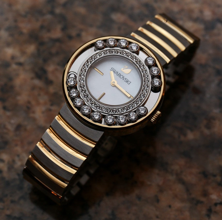 Swarovski Lovely Crystals Mother of Pearl Dial Two Tone Steel Strap Watch for Women - 1187022 Buy Now By Swarovski