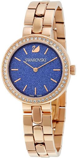 Swarovski Daytime Glittering Blue Dial Rose Gold Steel Strap Watch for Women - 5182277 Buy Now By Swarovski