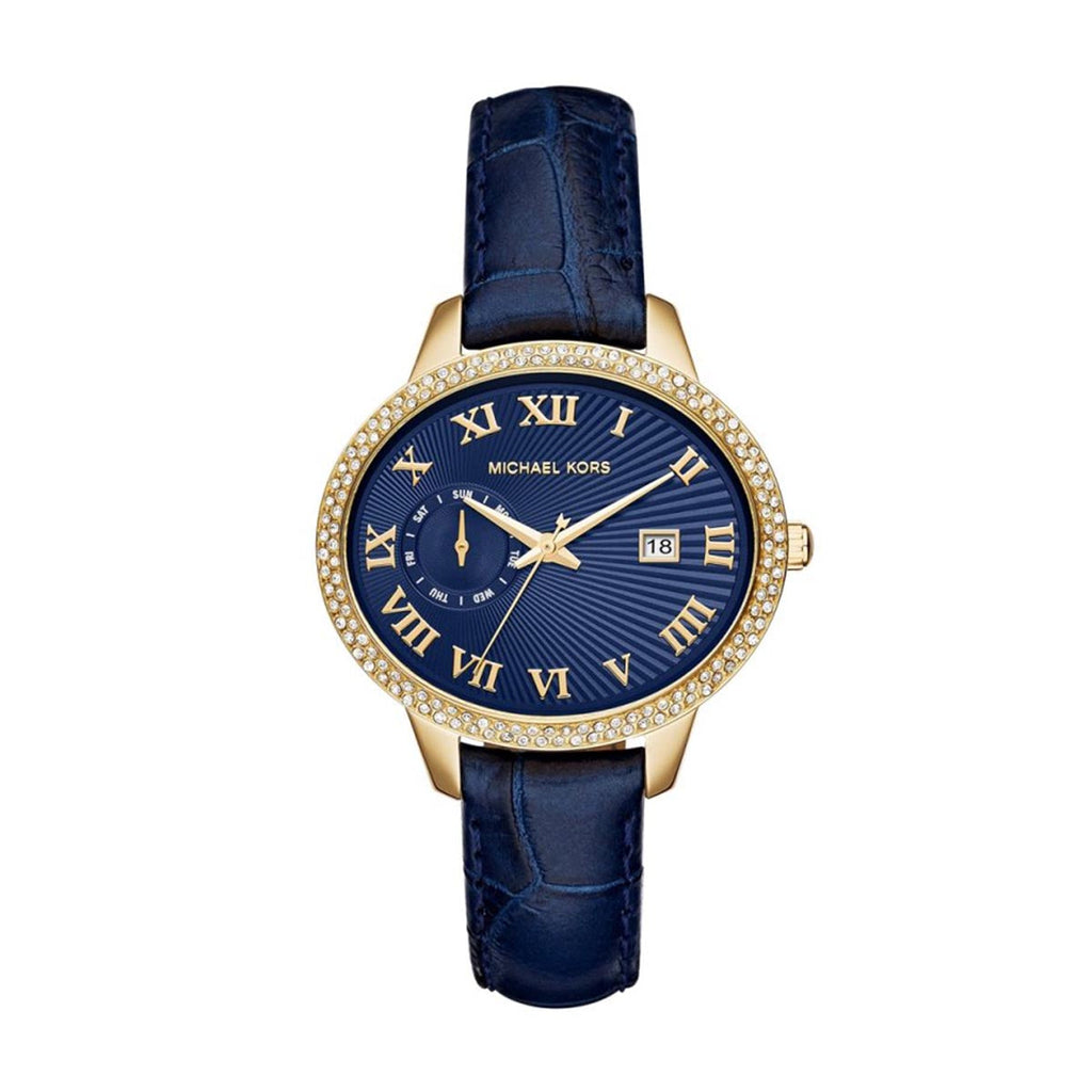 Michael Kors Whitley Quartz Blue Dial Blue Leather Strap Watch For Women - MK2429 Buy Now By Michael Kors