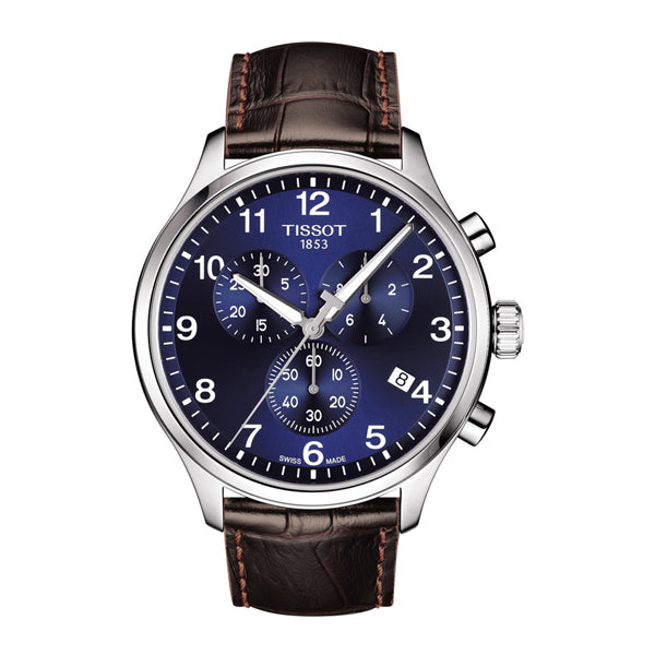 Tissot Chrono XL Classic Blue Dial Brown Leather Strap Watch For Men - T116.617.16.047.00 Buy Now By Tissot