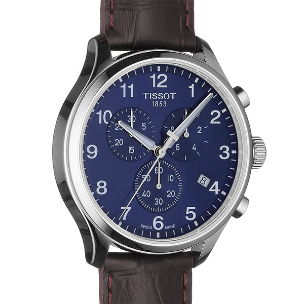 Tissot Chrono XL Classic Blue Dial Brown Leather Strap Watch For Men - T116.617.16.047.00 Buy Now By Tissot