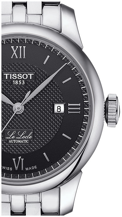 Tissot Le Locle Automatic Lady Black Dial Silver Steel Strap Watch For Women - T006.207.11.058.00 Buy Now By Tissot