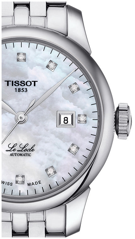 Tissot Le Locle Automatic Diamonds Mother of Pearl Dial Silver Steel Strap Watch For Women - T006.207.11.116.00 Buy Now By Tissot