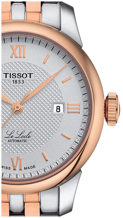 Tissot T Classic Le Locle Automatic Silver Dial Two Tone Steel Strap Watch For Women - T006.207.22.038.00 Buy Now By Tissot