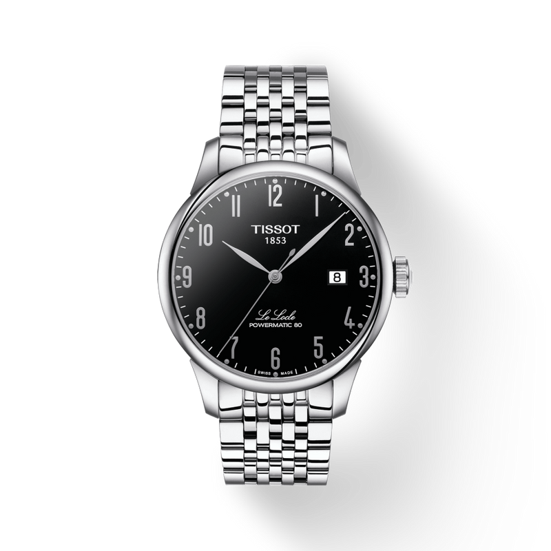 Tissot T Classic Powermatic 80 Black Dial Silver Steel Strap Watch For Men - T41.1.483.52 Buy Now By Tissot