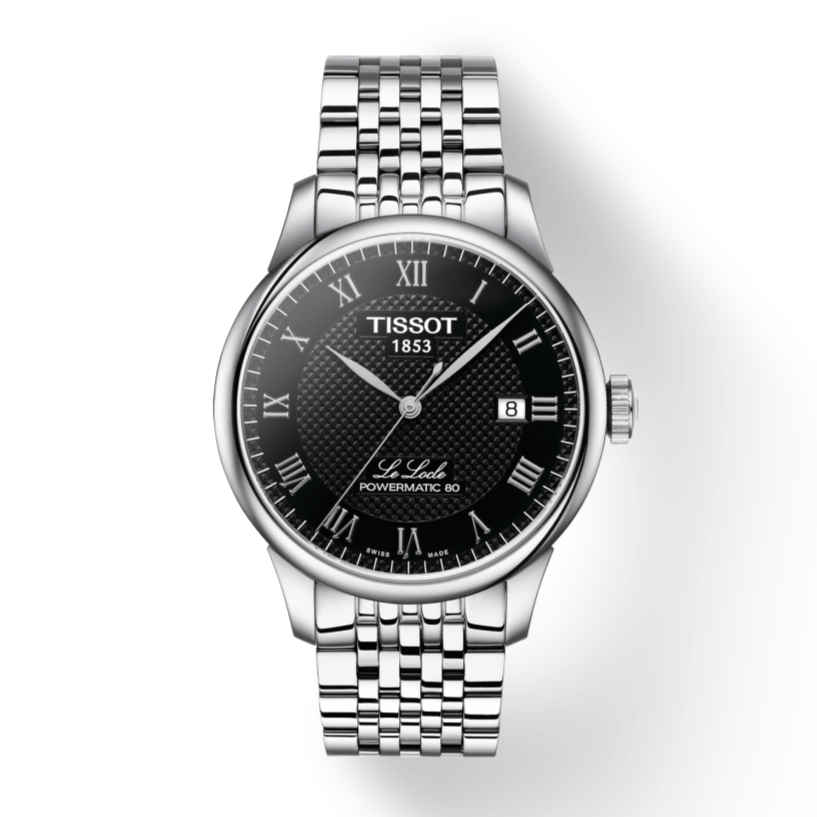Tissot Le Locle Powermatic 80 Black Dial Silver Steel Strap Watch For Men - T006.407.11.053.00 Buy Now By Tissot
