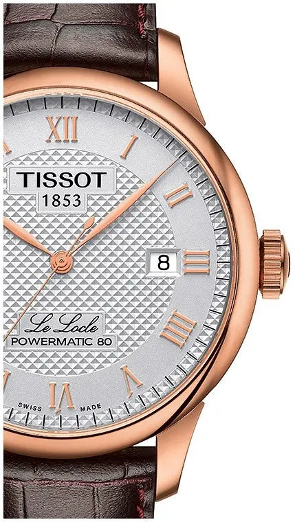 Tissot Le Locle Powermatic 80 Silver Dial Brown Leather Strap Watch For Men - T006.407.36.033.00 Buy Now By Tissot