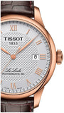 Tissot Le Locle Powermatic 80 Silver Dial Brown Leather Strap Watch For Men - T006.407.36.033.00 Buy Now By Tissot