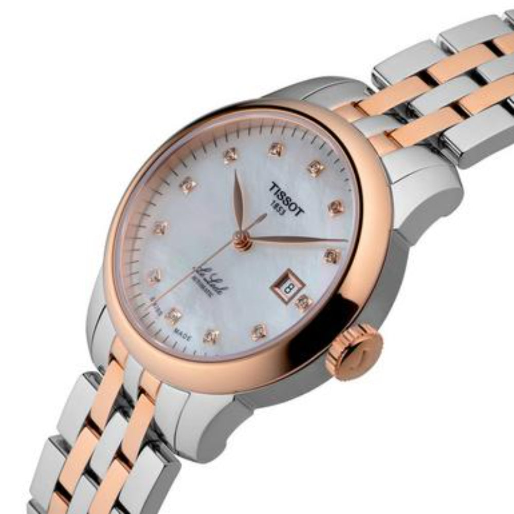 Tissot Le Locle Automatic Lady Mother of Pearl Dial Two Tone Steel Strap Watch For Women - T006.207.22.116.00 Buy Now By Tissot