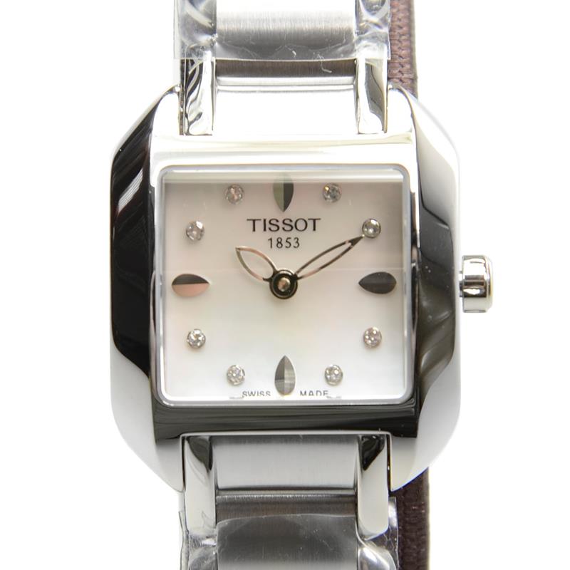 Tissot T Wave Diamonds Mother of Pearl Dial Silver Steel Strap Watch for Women - T02.1.285.74 Buy Now By Tissot