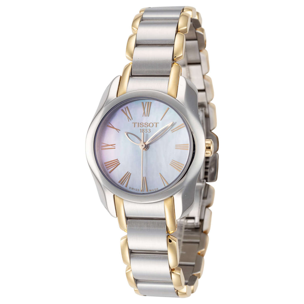 Tissot T Wave Mother of Pearl Dial Two Tone Steel Strap Watch for Women - T023.210.22.117.00 Buy Now By Tissot