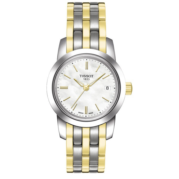 Tissot T Classic Dream Mother of Pearl Dial Two Tone Steel Strap Watch For Women - T033.210.22.111.00 Buy Now By Tissot