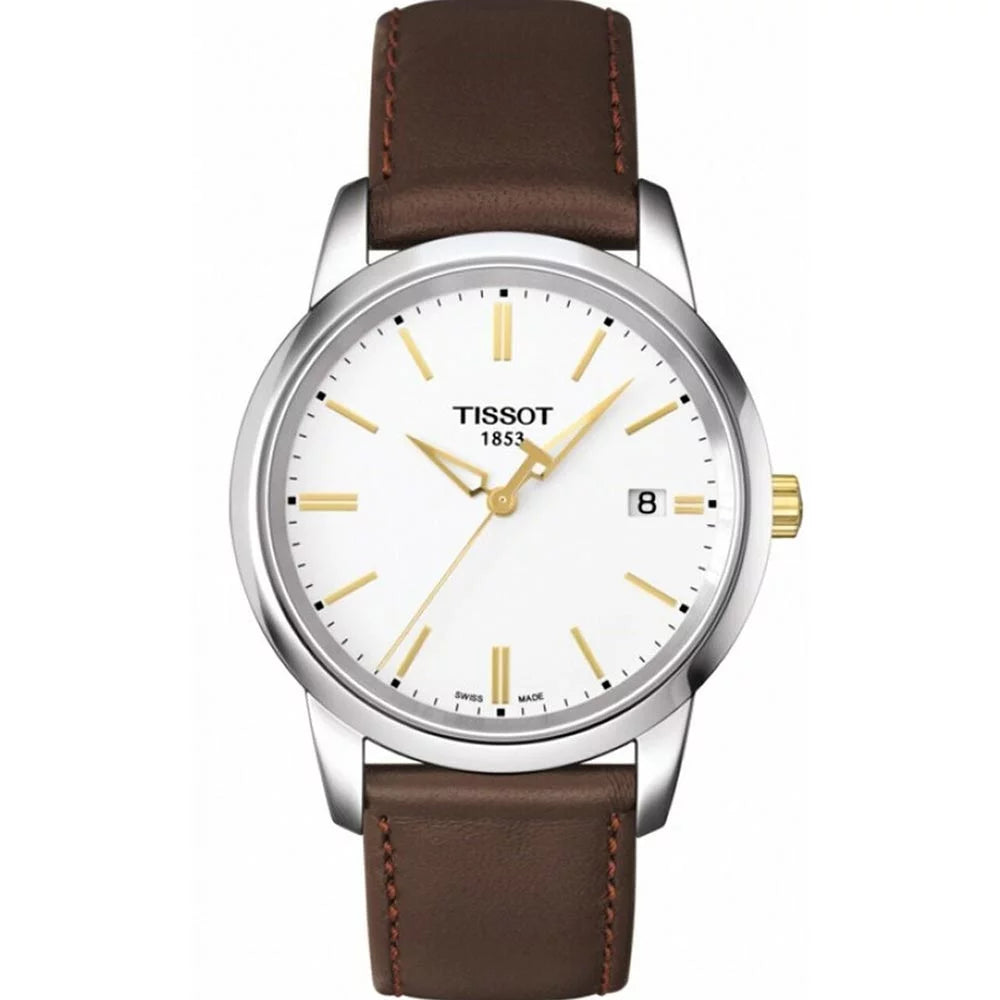 Tissot T Classic Dream White Dial Brown Leather Strap Watch for Men - T033.410.26.011.01 Buy Now By Tissot