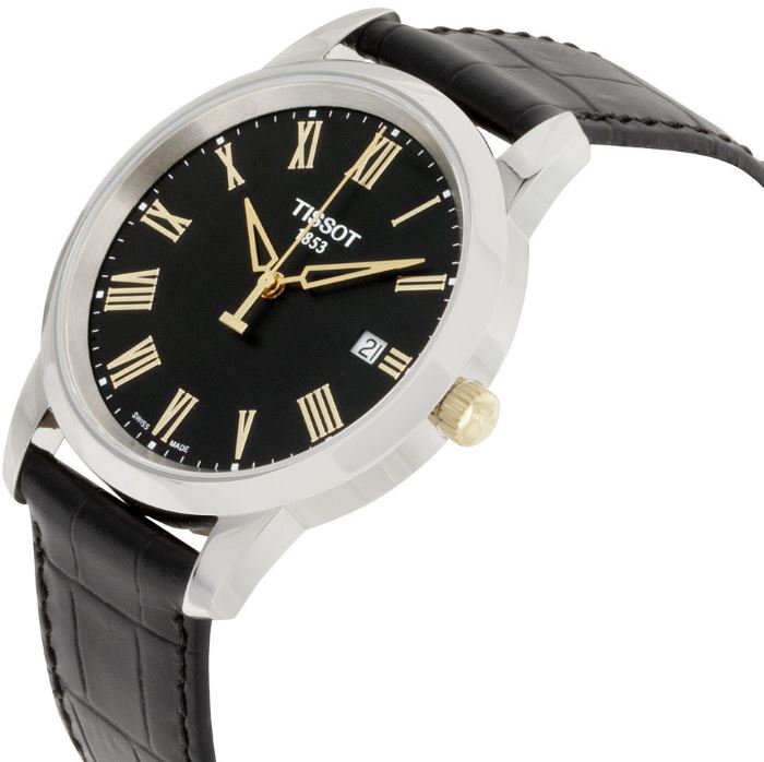Tissot T Classic Dream Black Dial Black Leather Strap Watch for Men - T033.410.26.053.01 Buy Now By Tissot