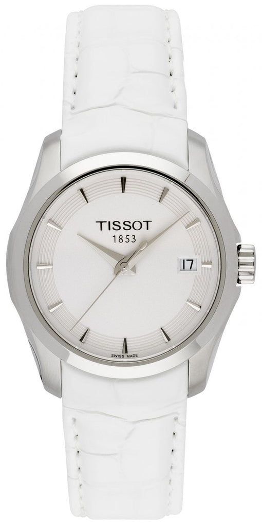 Tissot Couturier Lady Silver Dial White Leather Strap Watch For Women - T035.210.16.011.00 Buy Now By Tissot
