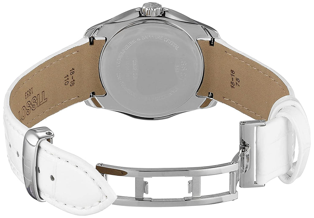 Tissot Couturier Lady Silver Dial White Leather Strap Watch For Women - T035.210.16.011.00 Buy Now By Tissot