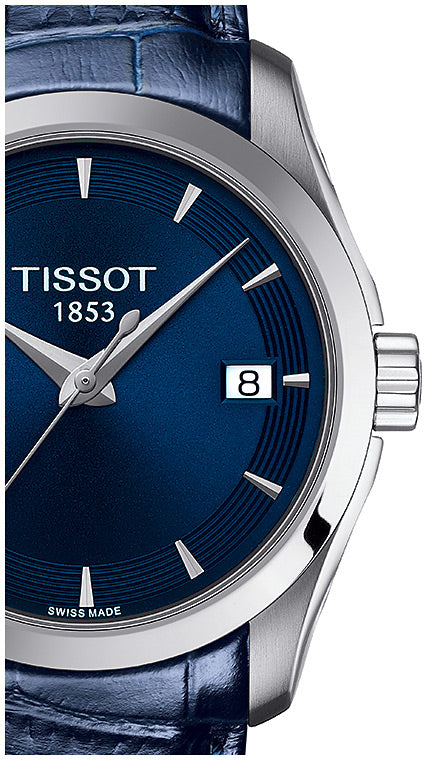 Tissot Couturier Lady Blue Dial Blue Leather Strap Watch for Women - T035.210.16.041.00 Buy Now By Tissot