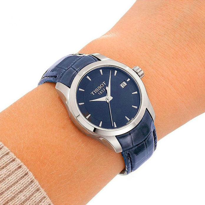 Tissot Couturier Lady Blue Dial Blue Leather Strap Watch for Women - T035.210.16.041.00 Buy Now By Tissot