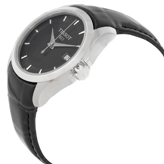 Tissot T Trend Couturier Black Dial Black Leather Strap Watch For Women - T035.210.16.051.00 Buy Now By Tissot