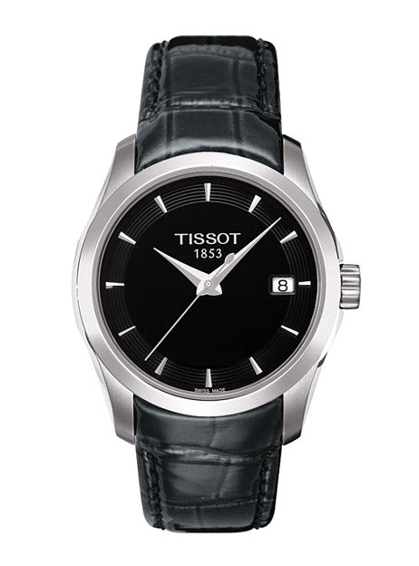 Tissot T Trend Couturier Black Dial Black Leather Strap Watch For Women - T035.210.16.051.00 Buy Now By Tissot