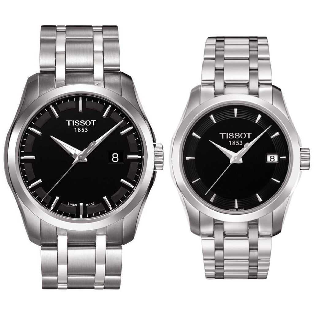 Tissot T Trend Couturier Lady Black Dial Silver Steel Strap Watch For Women - T035.210.11.051.00 Buy Now By Tissot