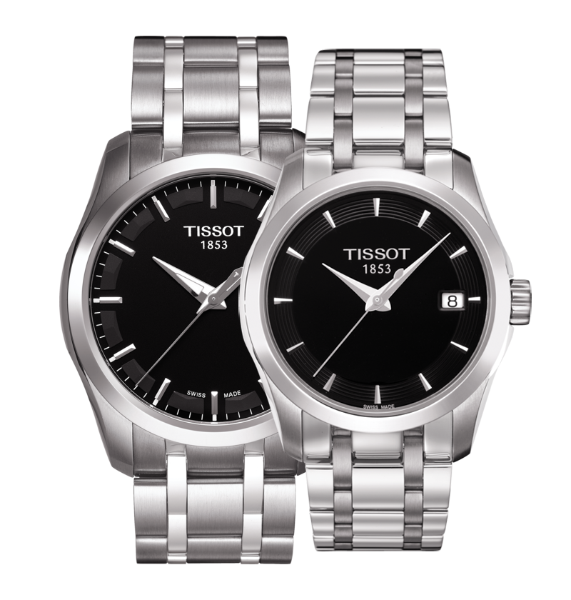 Tissot T Trend Couturier Lady Black Dial Silver Steel Strap Watch For Women - T035.210.11.051.00 Buy Now By Tissot