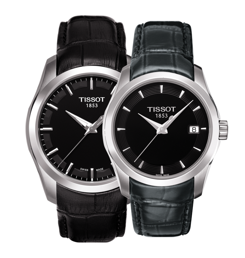 Tissot T Trend Couturier Black Dial Black Leather Strap Watch For Women - T035.210.16.051.00 Buy Now By Tissot