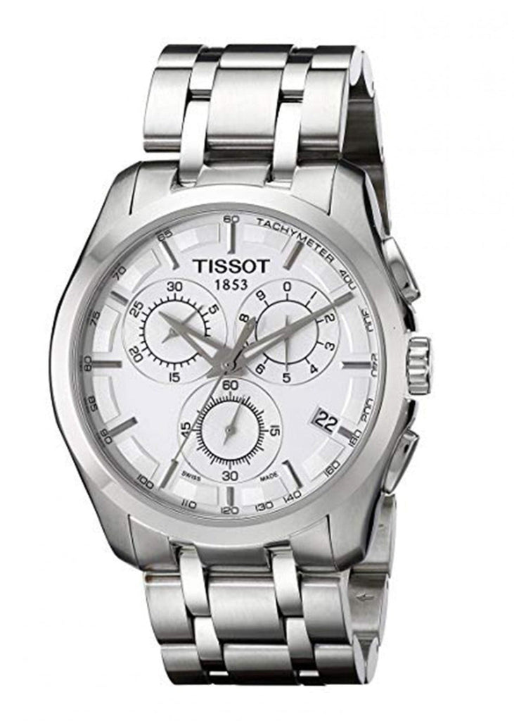 Tissot Couturier Chronograph White Dial Silver Steel Strap Watch For Men - T035.617.11.031.00 Buy Now By Tissot