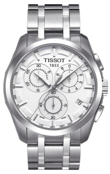 Tissot T Classic Couturier Chronograph White Dial Silver Steel Strap Watch For Men - T101.617.11.031.00 Buy Now By Tissot
