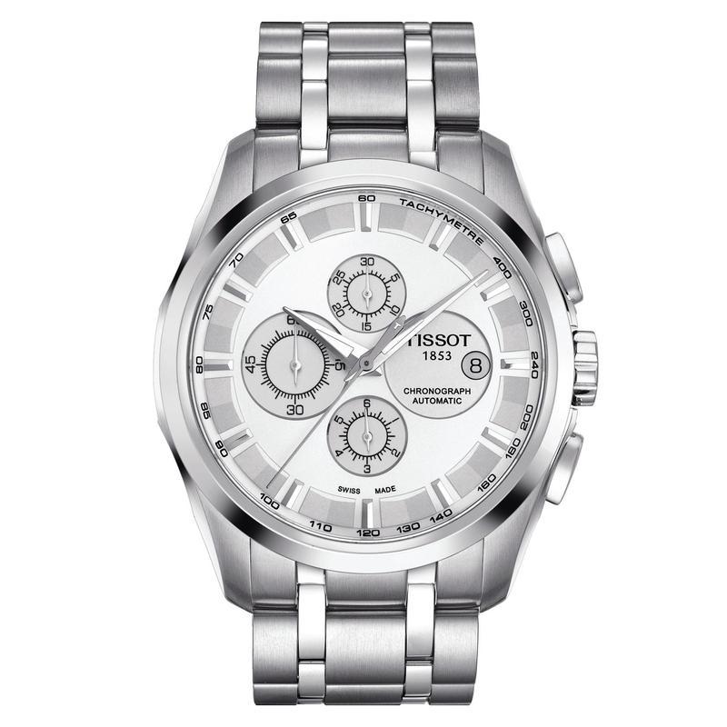 Tissot T Classic Couturier Chronograph White Dial Silver Steel Strap Watch For Men - T101.617.11.031.00 Buy Now By Tissot