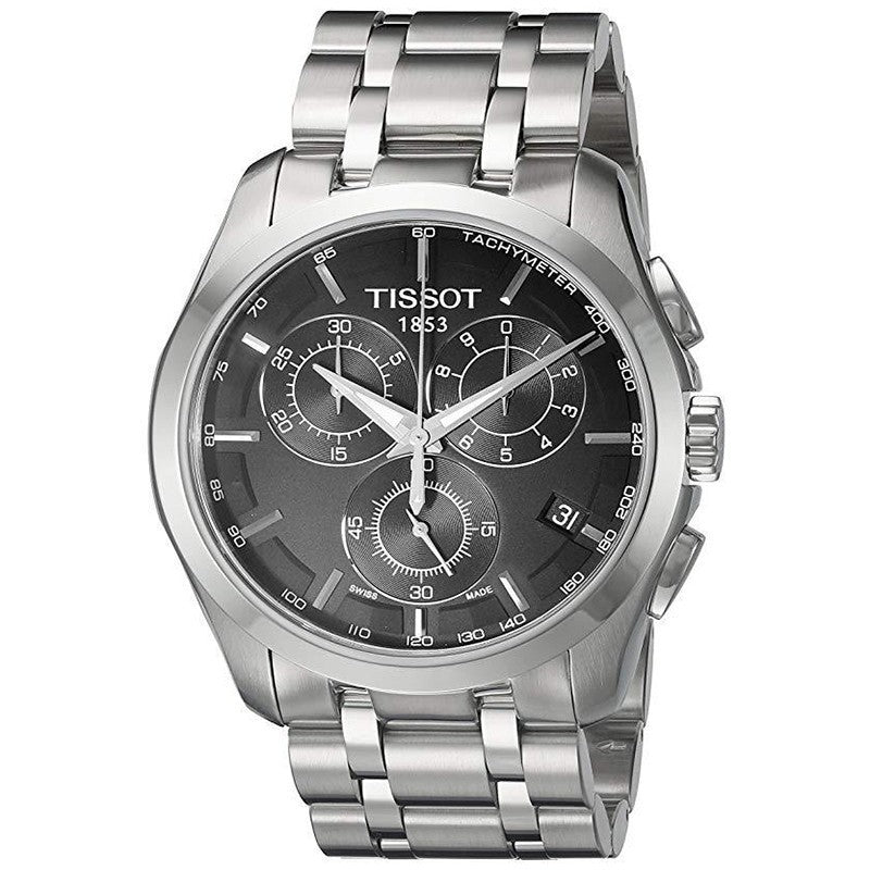 Tissot Couturier Chronograph Black Dial Silver Steel Strap Watch For Men - T035.617.11.051.00 Buy Now By Tissot