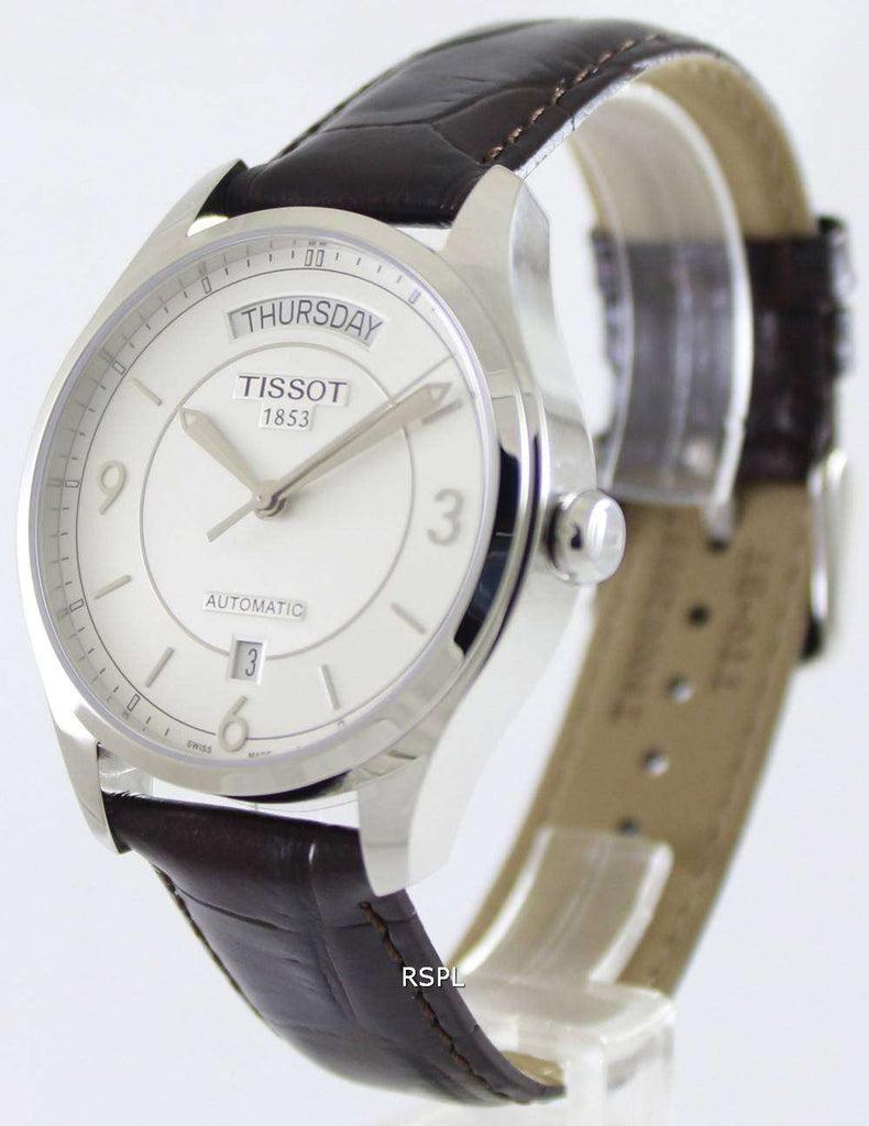Tissot T Classic T One Automatic Silver Dial Brown Leather Strap Watch For Men - T038.430.16.037.00 Buy Now By Tissot