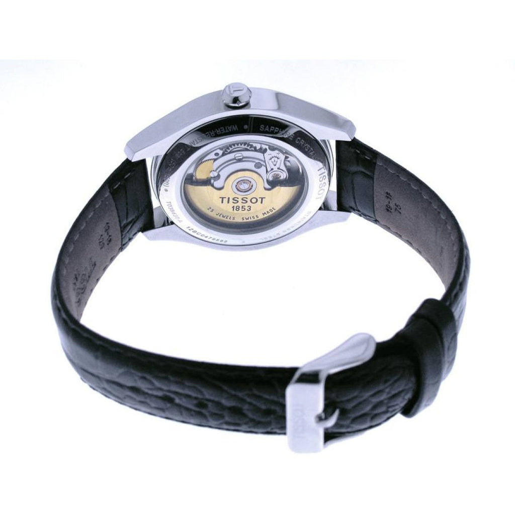 Tissot T One Automatic Black Dial Black Leather Strap Watch For Men - T038.430.16.057.00 Buy Now By Tissot