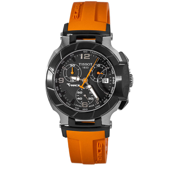 Tissot T Race Chronograph Black Dial Orange Rubber Strap Watch for Women - T048.217.27.057.00 Buy Now By Tissot
