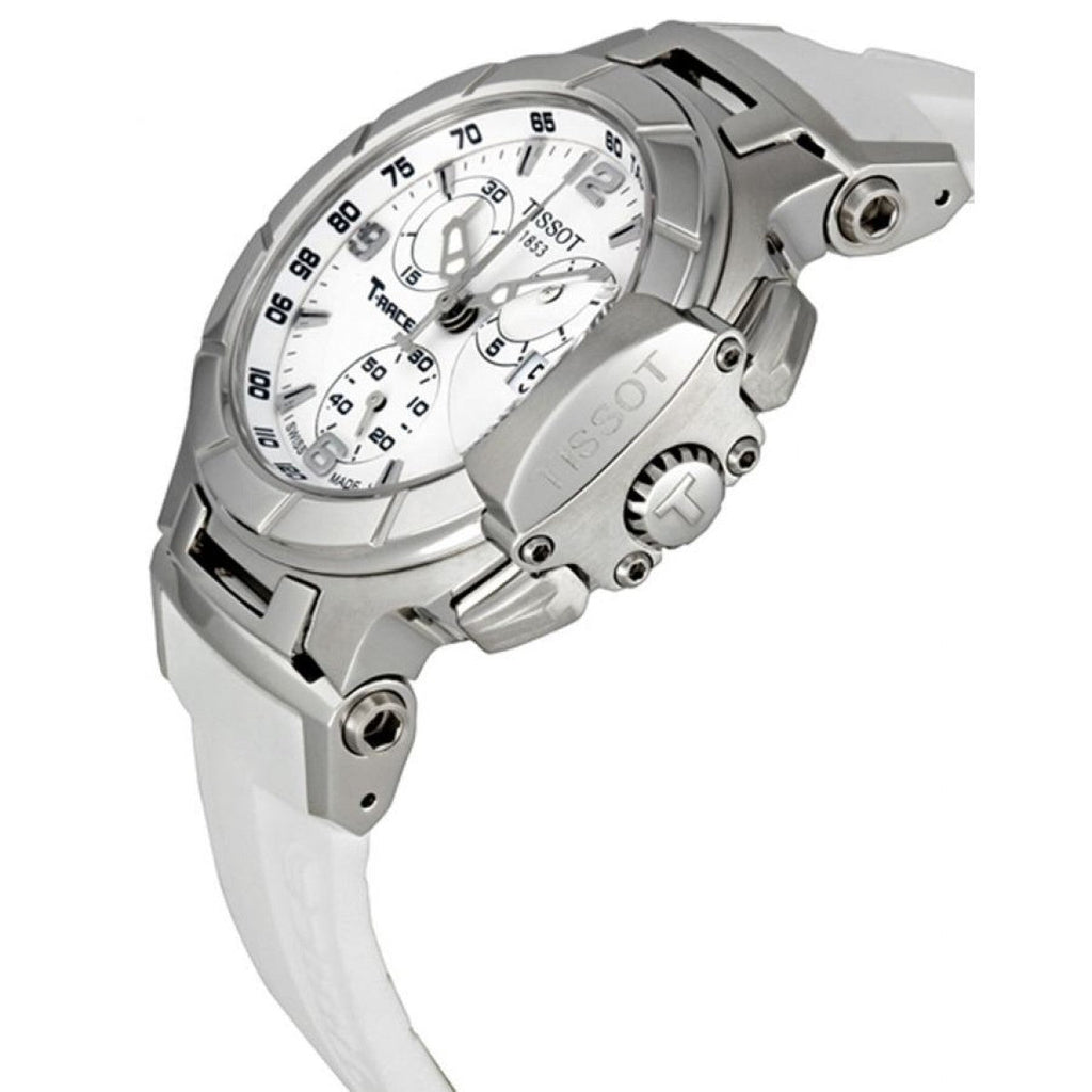 Tissot T Race Lady Chronograph White Dial White Rubber Strap Watch for Women - T048.217.17.017.00 Buy Now By Tissot