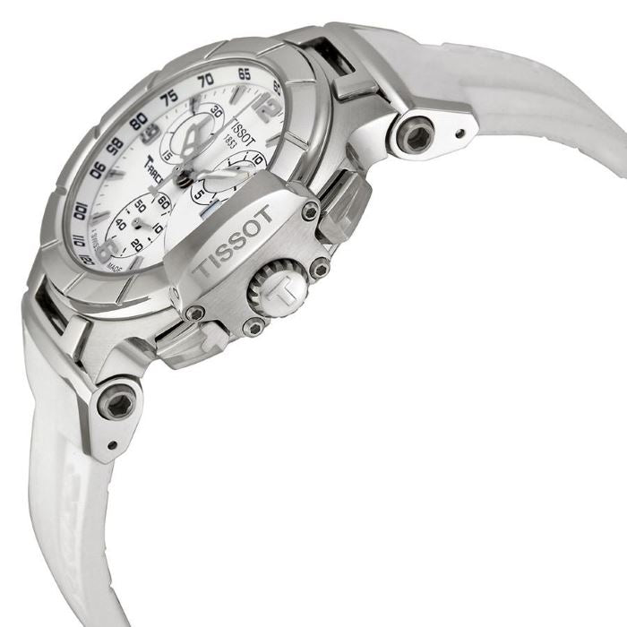 Tissot T Race Lady Chronograph White Dial White Rubber Strap Watch for Women - T048.217.17.017.00 Buy Now By Tissot