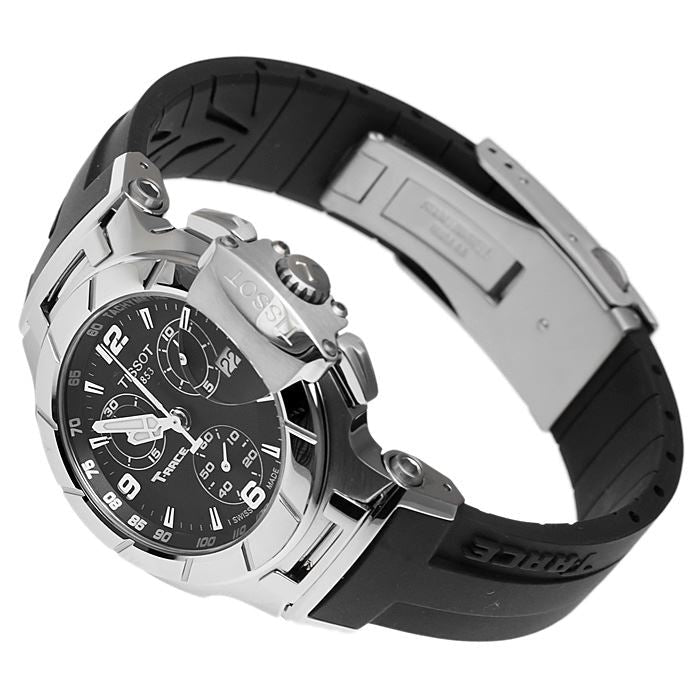 Tissot T Race Chronograph Black Dial Black Rubber Strap Watch for Women - T048.217.17.057.00 Buy Now By Tissot
