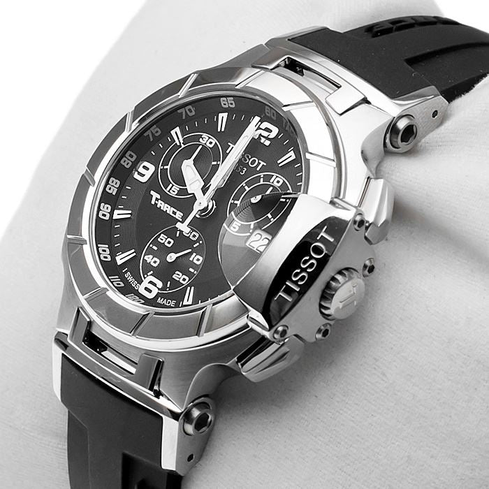 Tissot T Race Chronograph Black Dial Black Rubber Strap Watch for Women - T048.217.17.057.00 Buy Now By Tissot