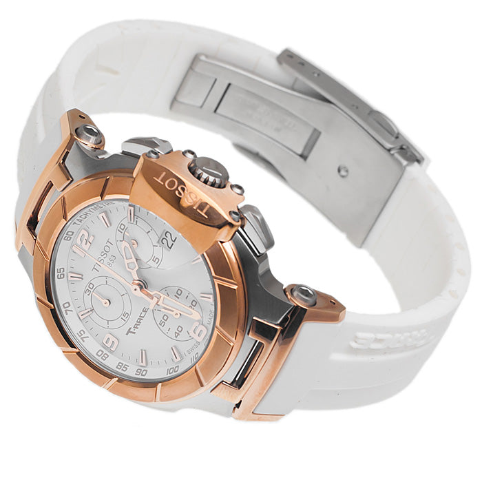 Tissot T Race Chronograph White Dial White Rubber Strap Watch for Women - T048.217.27.017.00 Buy Now By Tissot