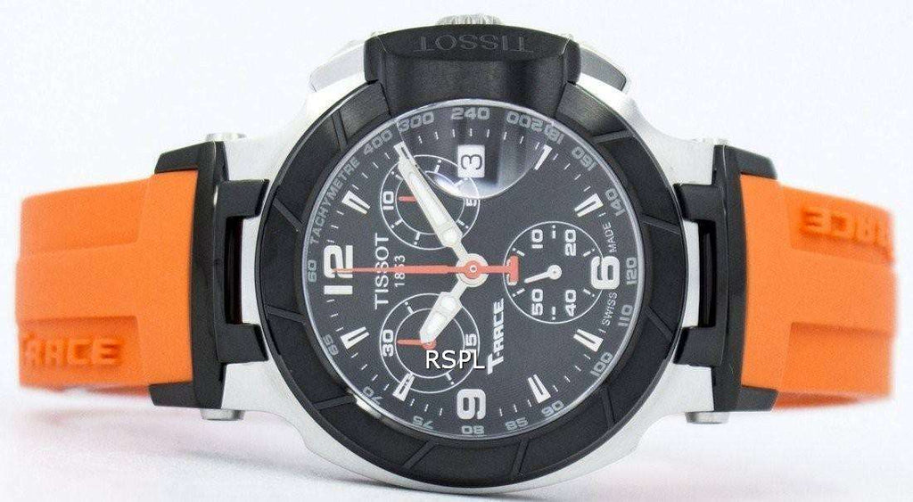 Tissot T Race Chronograph Black Dial Orange Rubber Strap Watch for Women - T048.217.27.057.00 Buy Now By Tissot