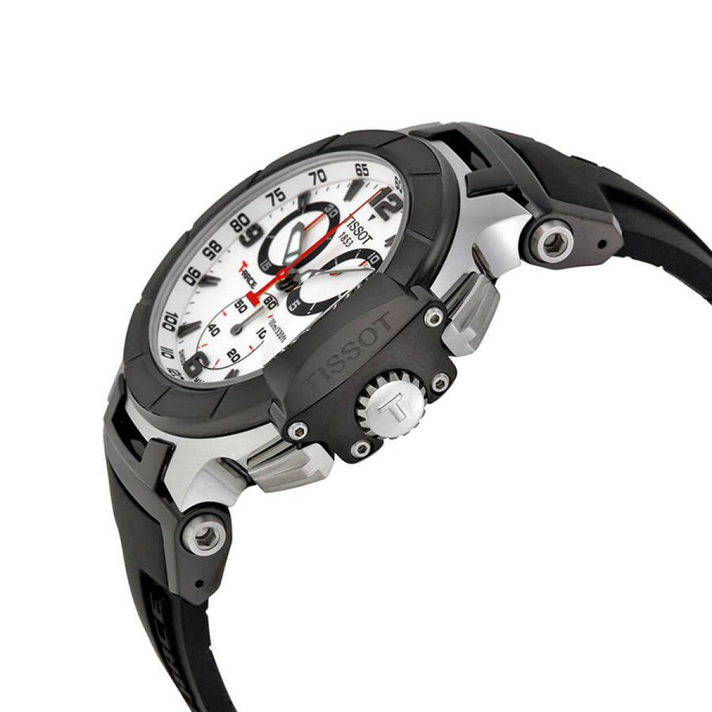 Tissot T Race Chronograph White Dial Black Rubber Strap Watch for Men - T048.417.27.037.00 Buy Now By Tissot