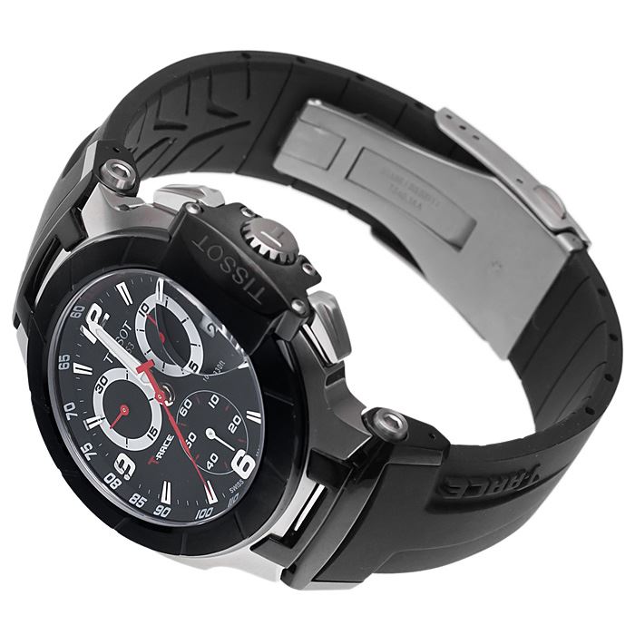 Tissot T Race Chronograph Black Dial Black Rubber Strap Watch for Men - T048.417.27.057.00 Buy Now By Tissot