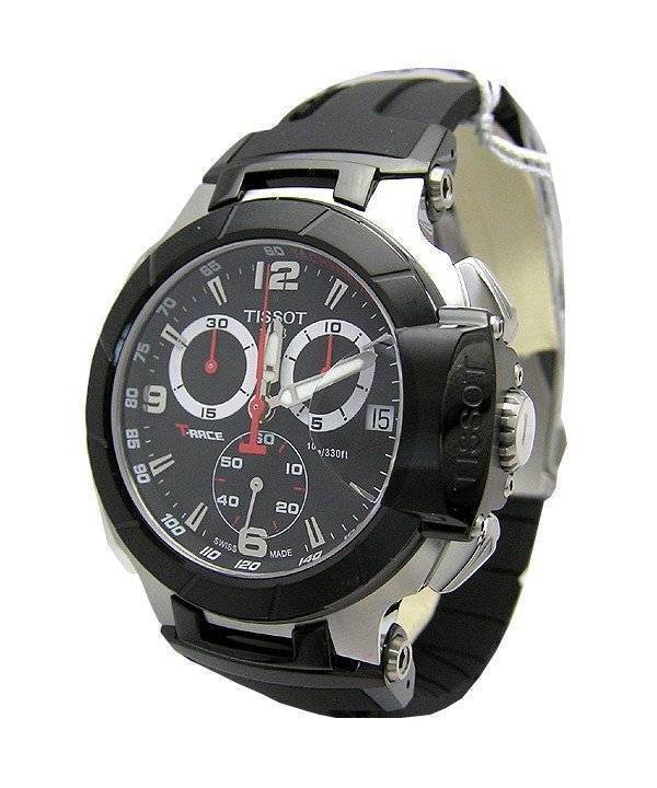 Tissot T Race Chronograph Black Dial Black Rubber Strap Watch for Men - T048.417.27.057.00 Buy Now By Tissot