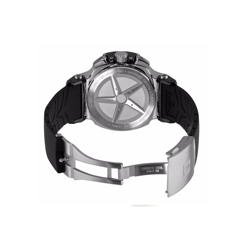 Tissot T Race Chronograph Black Dial Black Rubber Strap Watch for Men - T048.417.27.057.00 Buy Now By Tissot