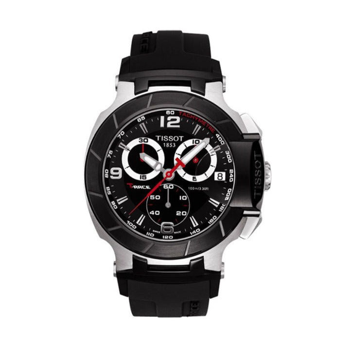 Tissot T Race Chronograph Black Dial Black Rubber Strap Watch for Men - T048.417.27.057.00 Buy Now By Tissot