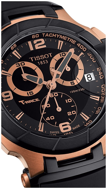 Tissot T Race Chronograph Automatic Black Dial Black Rubber Strap Watch for Men - T048.417.27.057.06 Buy Now By Tissot